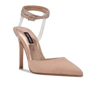 Nine West Beige Ankle Strap Heels